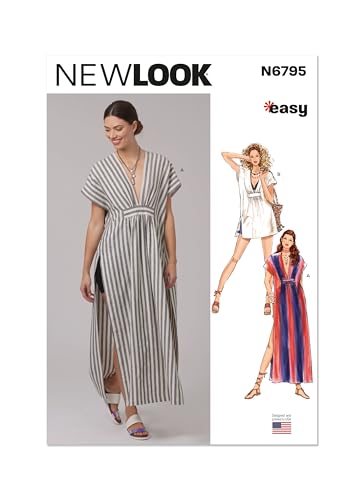 New Look UN6795A Misses' V-Neckline Caftan Sewing Pattern Packet, Design