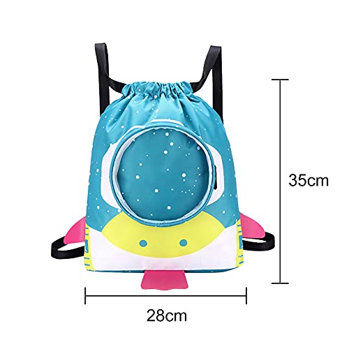 BBYY Children's Drawstring Bags Swimming Bag Dry and Wet Separation Waterproof Storage Bag Portable Drawstring Backpack for Kids Gym Sports Beach Pool Cartoon Gear Bag Shoulder Bag