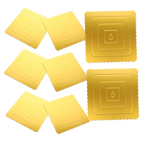 Cabilock 6 Inch Cake Drum Square Cake Boards Elegant Baking Supply for Home Party
