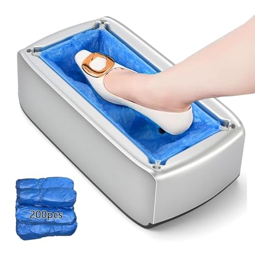 Lot de 200 couvre-chaussures automatiques jetables antidérapants en plastique avec boucle en T, couvre-bottes imperméables, anti-poussière pour la maison, le bureau, l'usine, l'hôpital