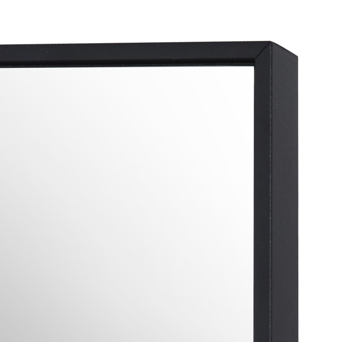 Koonmi Miroir Fenêtre 60 x 165 cm Rectangulaire Grille Décorative Corps Plein Cadre Métal Suspendu Entrée Salon Noir