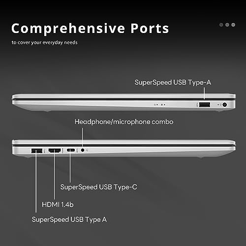 Image of HP 17.3'' FHD Business Laptop, Intel Core i5-1235U, 16GB RAM, 1TB PCIe SSD, Intel Iris Xe Graphics, Backlit Keyboard, HD Camera, Wi-Fi, Bluetooth, Win 11 Home, Silver, (Renewed)
