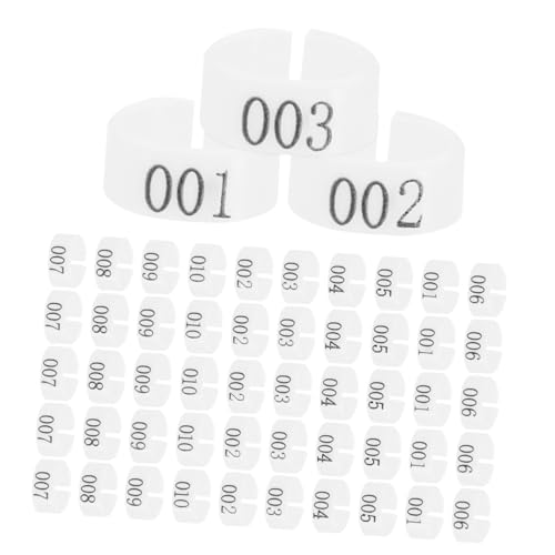 BCOATH 8mm Pigeon Foot Rings 100pcs Numbered Bird Leg Bands Durable Plastic Identification Bands for Pigeons