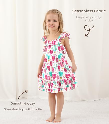 Toddler Girls Dress Sleeveless Princess Twirl Sundress Bamboo Viscose Summer Cami Dress for Kids 2T–5T4