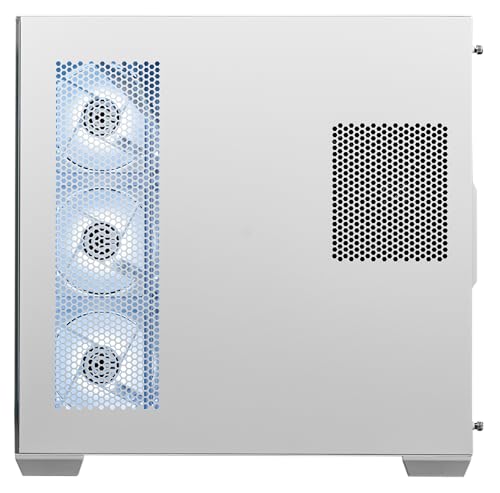 Image of Circle Lucid Curve AX BTF Mid Tower | Gaming Cabinet - White | Panoramic Curved Glass | Support ATX, M-ATX, ITX | Pre Installed 3X Front, 3X Bottom, 1X 120MM Infinity Mirror Fans