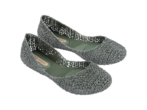 Image of Melissa Campana Papel Flats for Women - Comfortable, Stylish & Flexible Slide-On Closed-Toe Jelly Flat Shoes with Hollow Interwoven Cut Out Design