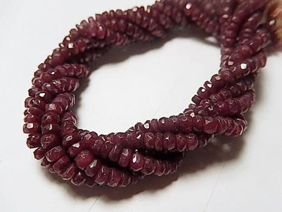 Rubis précieux en fil de perles rondelles facettées, la pierre d'amour pour bijoux