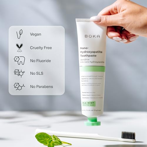 Boka Fluoride Free Toothpaste, Nano Hydroxyapatite Toothpaste, Appropriate for Sensitive Teeth - for Adult, Kids Oral Care - Ela Mint Flavor の商品画像 2