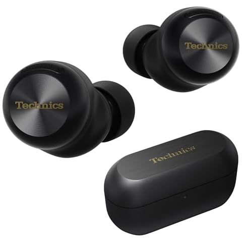 Technics Reference Class Hi-Fi Wireless Earbuds, Dolby Atmos with Head Tracking, Adaptive Noise Cancelling, 3 Device Multipoint, 10-hr Battery, Wireless Charging, Improved Fit - EAH-AZ100-K (Black) Cover
