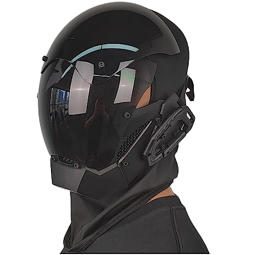 NECHARI Cyber Gothic Punk Helmet Mask for Men Motorcycle Futuristic Techwear Mask Cosplay Halloween Party Music Accessories