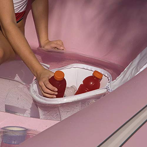 Member's Mark 6-Person Pink Inflatable Island Float with Coolers and Cup Holders