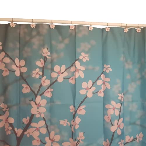 Creative Scents White Shower Curtain Hooks - Set Of 12 White & Pink Flower Shower Curtain Hooks - Decorative Shower Curtain Rings For Shower Curtain - Blossom Shower Hooks For Shower Curtain (Vanda) #TOP3