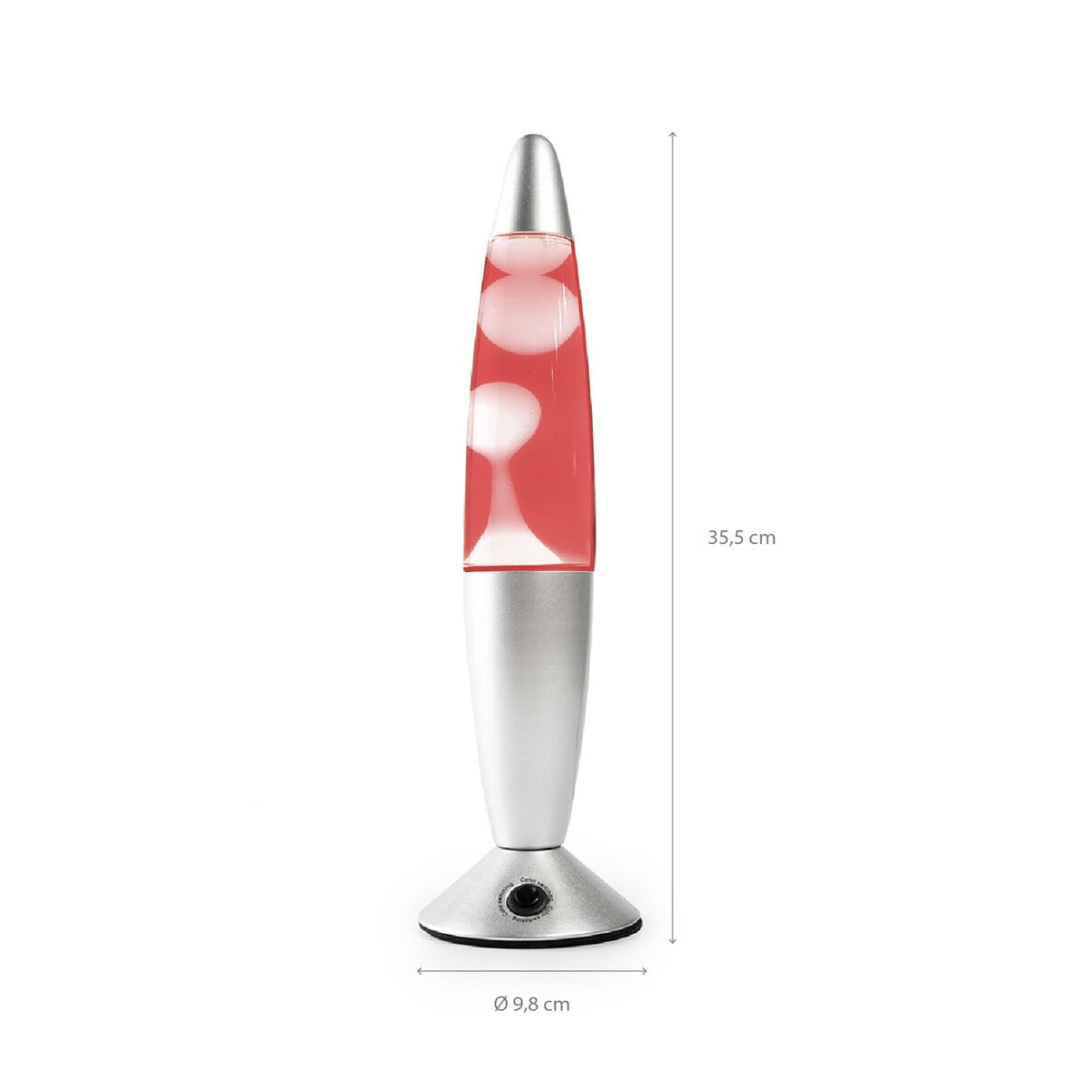 InnovaGoods® Lampara de Lava 25 W, Lámpara de Lava Relajante, Lamparas de mesita de noche, Funciona con una bombilla 7 colores, 3 LED RGB (1,5 W), ideal para habitación, Salón, Sala de estar.