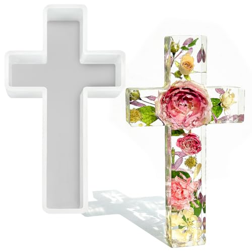 RESINWROLD 9 Large Cross Mold Deep Cross Silicone Mold for Resin
