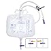 Ovovo 2pcs Urinary Drainage Bag 2000ml, Urine Drainage Bag with Anti-Reflux Chamber, Urine Collection Bag Drain Bag, 48