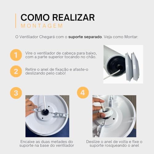 Ventilador Circulador de Ar de Coluna 220V - Silencioso, 3 Velocidades, Design Moderno e Compacto