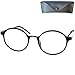 Produktbild Runde Anti Blaulicht Brille Lesebrille, Gratis Etui, Kunststoff Rahmen (Schwarz), Metall Brücke und Bügeln (Graphit), Blaulichtfilter Brille Herren und Damen +2.0 Dioptrien