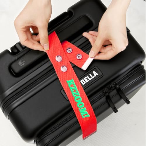Personalized Luggage Straps, Custom Travel Belt with Embroidered Name Text, Adjustable Suitcase Straps with Quick Release Buckle, Travel Accessories Gifts for Frequent Flyers (12 Colors)4