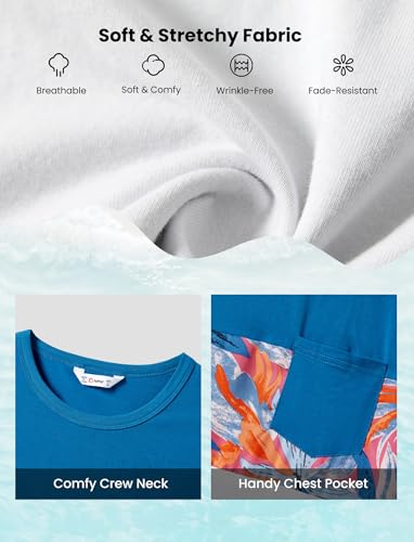 Image of PATPAT Family Matching Outfits Mommy and Me Dresses Hawaiian Tropical Vacation Beach Spaghetti Strap Dress and Shirt