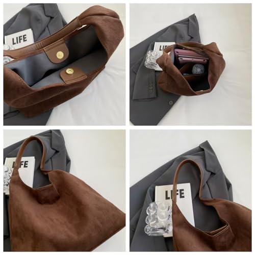 Bolso Hobo de ante para mujer estilo retro miniatura 4
