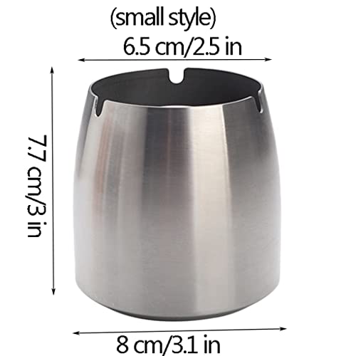 Cendrier de bureau discret et pratique en acier inoxydable noir pour petits espaces - 3