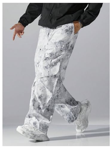 Men's Y2K Baggy Cargo Pants Hip Hop Drawstring Wide Leg Street Track Pants with Pockets4