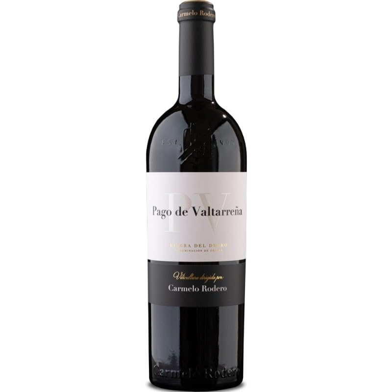 Carmelo Rodero Pago de Valtarreña, vino tinto español de cosecha con Tinta del País, ideal para disfrutar sabor intenso, cuerpo y aromas auténticos.| 1 botella