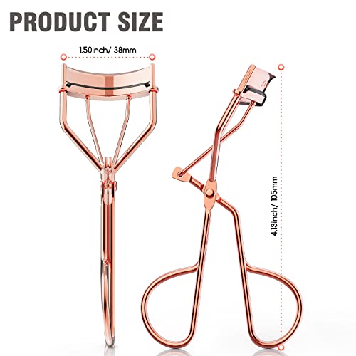 Eyelash Curler With Comb, Tomeem Professional Volumizing Lash Lift Kit Lash Curler With Refill Pads For Home & Travel Uses, Rose Gold #TOP6