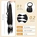 VOPPIS Long Braided Ponytail Extension 30 Inch Pre stretched Braiding Hair Extensions DIY Braid Ponytail Natural Soft Synthetic Hair Piece (Natural Black, 30inches)
