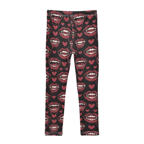senya Girls Printed Leggings Yoga Pants Hearts Mouth Pattern for Kids in 4t to 10 Years, 4T2