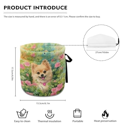 Image of Pomeranian Flower Print Teapot Cosy Insulated Portable Insulating Tea Pot Cozies for Teapots Kitchen Accessory Home Table Decorative Breakfast Warmer Tea Pot Covers Only