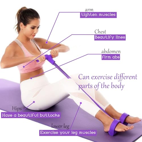 Trenażer brzucha Wielofunkcyjne elastyczne opaski oporowe z 6 elastycznymi lateksowymi rurkami z taśmą oporową 8 i elastyczną taśmą, do brzucha i fitnessu (wielorazowe)