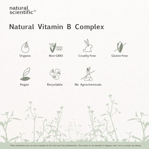 Natural Scientific Organic Vitamin B Complex Supplement - For Women And Men - Vegan, Gluten-Free thumb #2