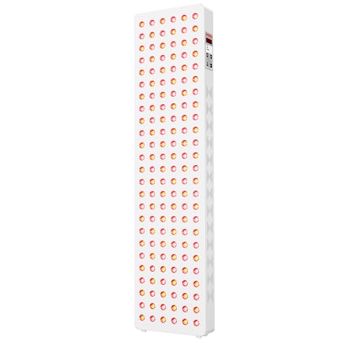 Image of Red Light Therapy Panel for Full Body 200W 5 Wavement 150 Dual Chip LEDs 630+660+810+830+850nm Red and Near Infrared Lamp Therapy Device with Timer & Stand Pain Relief Face Skin Health Sleep
