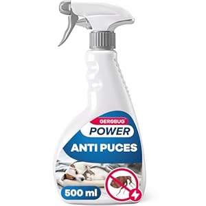 Spray Anti Puces Chat & Chien 500 ML – Très Efficace et Non Tachant – Spray Anti Puces Maison pour Meubles et Textiles – Utilisable en Présence de Chats et Chiens