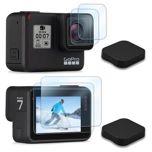 REDTRON Protecteur d'écran pour GoPro Hero 7 Black/Hero 6/Hero 5(8 pièces), Protecteur d'écran en Verre trempé Ultra Clair, Protecteur d'objectif en Verre trempé et Cache Objectif