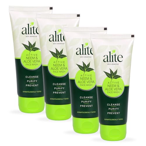 Image of Alite Neem & Aloe Vera Face Wash | Purify, Hydrate & Defend Against Acne | Gentle, Effective & Dermatologically Tested Pack of 4 (70g each)
