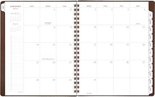 At-A-Glance Weekly / Monthly Planner, January 2018 - January 2019, 8-3/4" X 11", Signature Collection, Brown (Yp90509) #TOP2