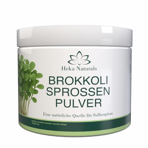 Heka Naturals Brokkolisprossen Pulver – 100 {2ddf8e3d94b1cd5e5a9649c4ff3bb2e7758f579358aa0247884fb0f783486392} Reines Superfood aus Gekeimten Samen - Sulforaphan, Vegan, Frei von Gentechnik & Zusatzstoffen (Klein(150g))