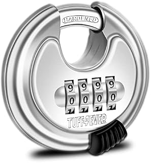 Tuff4ever Combination Padlock Outdoor Heavy Duty Waterproof Disc Padlocks with Code Stainless Steel Pad Lock Weatherproof for Shed Garage Fence Storage Unit Trailer - 70mm /1 Pack