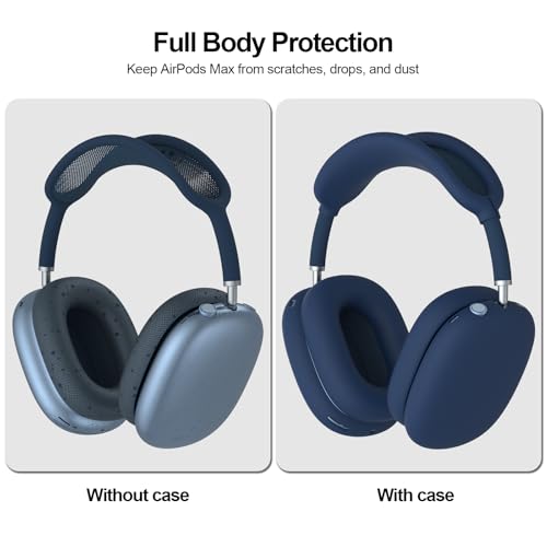 Image of Tobfit Silicone Case for AirPods Max Headphones - Anti-Scratch Cover for Earcups & Headband, Soft & Sweat-Resistant Skin for Apple AirPods Max