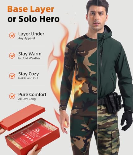 Image of CL convallaria Thermal Underwear Long Johns Set Mens Winter Gift Hunting Gear Sport Base Layer Bottom Top