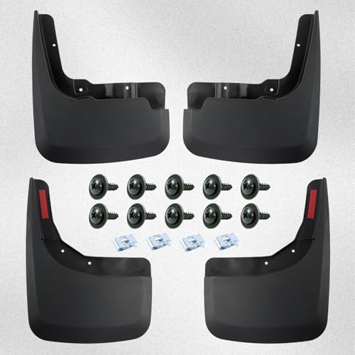 Image of Mud Flaps Mud Guards Replacement for 2019-2026 Chevy Silverado 1500(Excludes ZR2 / LT Trail Boss /Custom Trail Boss) Front Mudflap and Rear Mudguard No Drilling Required 4pc Set