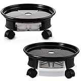 Fasmov 2 Pack 11.8 inches Plant Caddy Round Plant Dolly Trolley Saucer Moving Tray Pallet with...