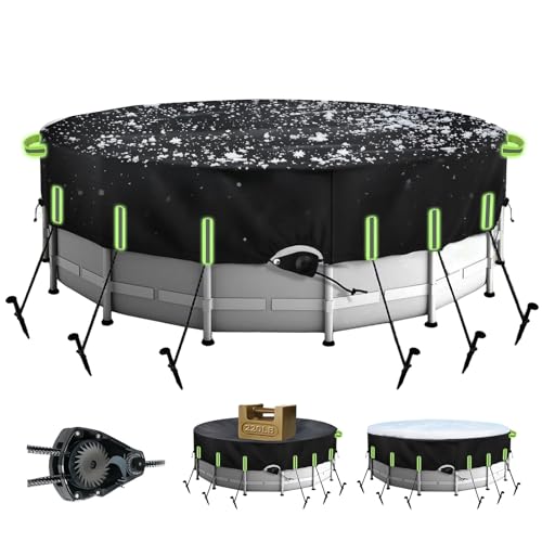 Cobertor redondo para piscina de 18 pies con tiras reflectivas miniatura 1