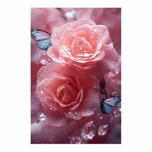Poster animal mignon idéal pour une chambre de fille ou un salon cocooning fleurs rose clair 70x100