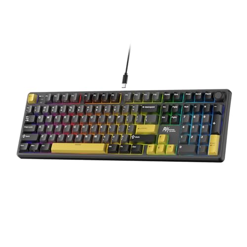 Clavier mécanique filaire RK X104 avec touches PBT durables pour éliminer les erreurs de frappe