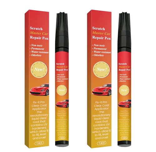 Neyeau 2 PCS All Cars Magic Pens, Scratch Remover Pen, Magic Pen for Car Scratches, Easy to Use Water Resistant, Lasting Results, Works on and Surfaces, Black