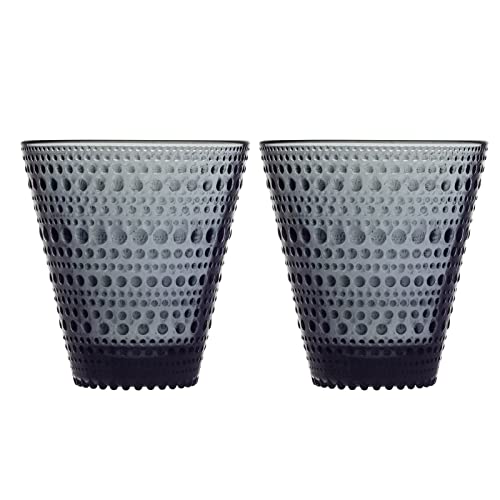 Iittala 1057030 Kastehelmi 2-er Set Gläser, 30cl, dunkelgrau, Glas