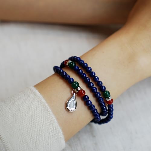 Image of Five Elements 18K Gold Vermeil 3 Layered Crystal Gemstone Beads Bracelet & Necklace for women Solid 925 Sterling Silver 18K Gold or White Gold Plated jewelry